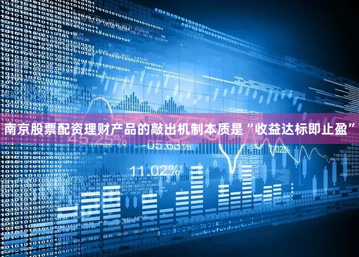南京股票配资理财产品的敲出机制本质是“收益达标即止盈”
