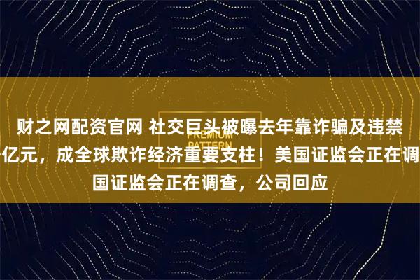 财之网配资官网 社交巨头被曝去年靠诈骗及违禁广告收入上千亿元，成全球欺诈经济重要支柱！美国证监会正在调查，公司回应